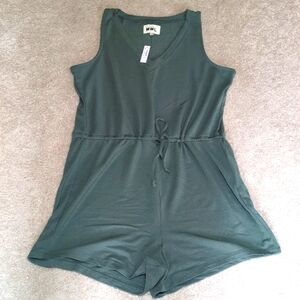 Madewell Green Sleeveless Romper